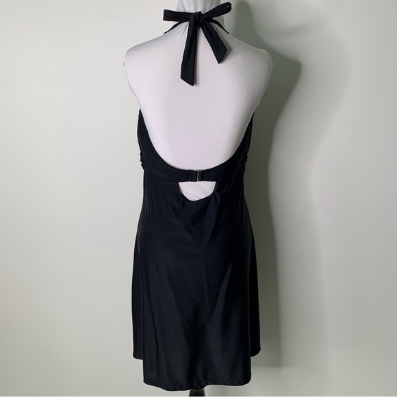 NWT Athleta Women's Black Tara Halter Swim V-Neck Dress Size 38D/DD - Picture 6 of 13
